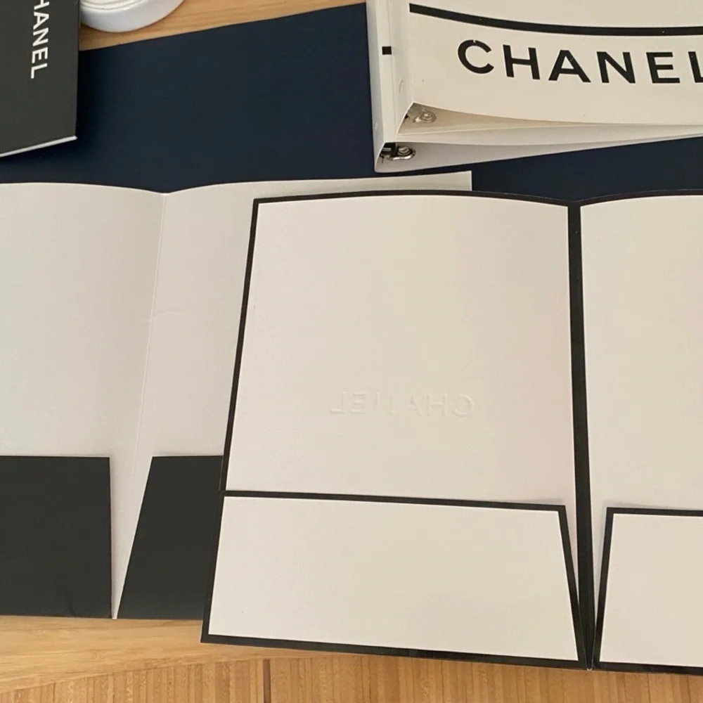 Rare Chanel collectors item stationary : folders, writing pad, binders and pouch